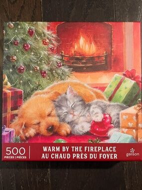 NEW Galison Good Puzzle Co. Warm by the Fireplace 500 Piece Jigsaw Puzzle